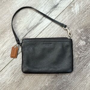 Coach Black Leather Wristlet